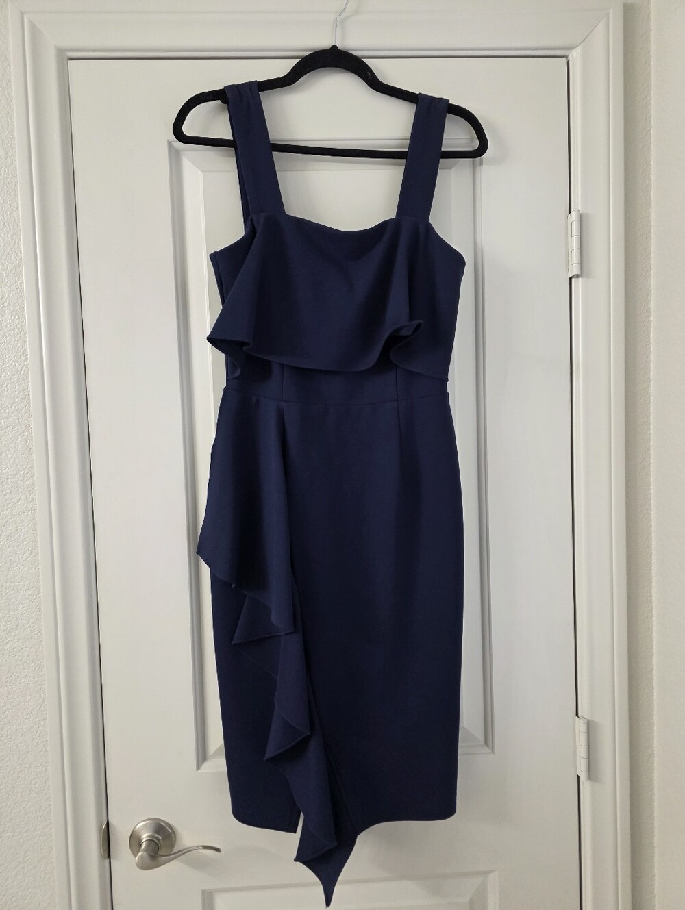 Adelyn Rae Navy Ruffle Midi Dress - Picture 2 of 2